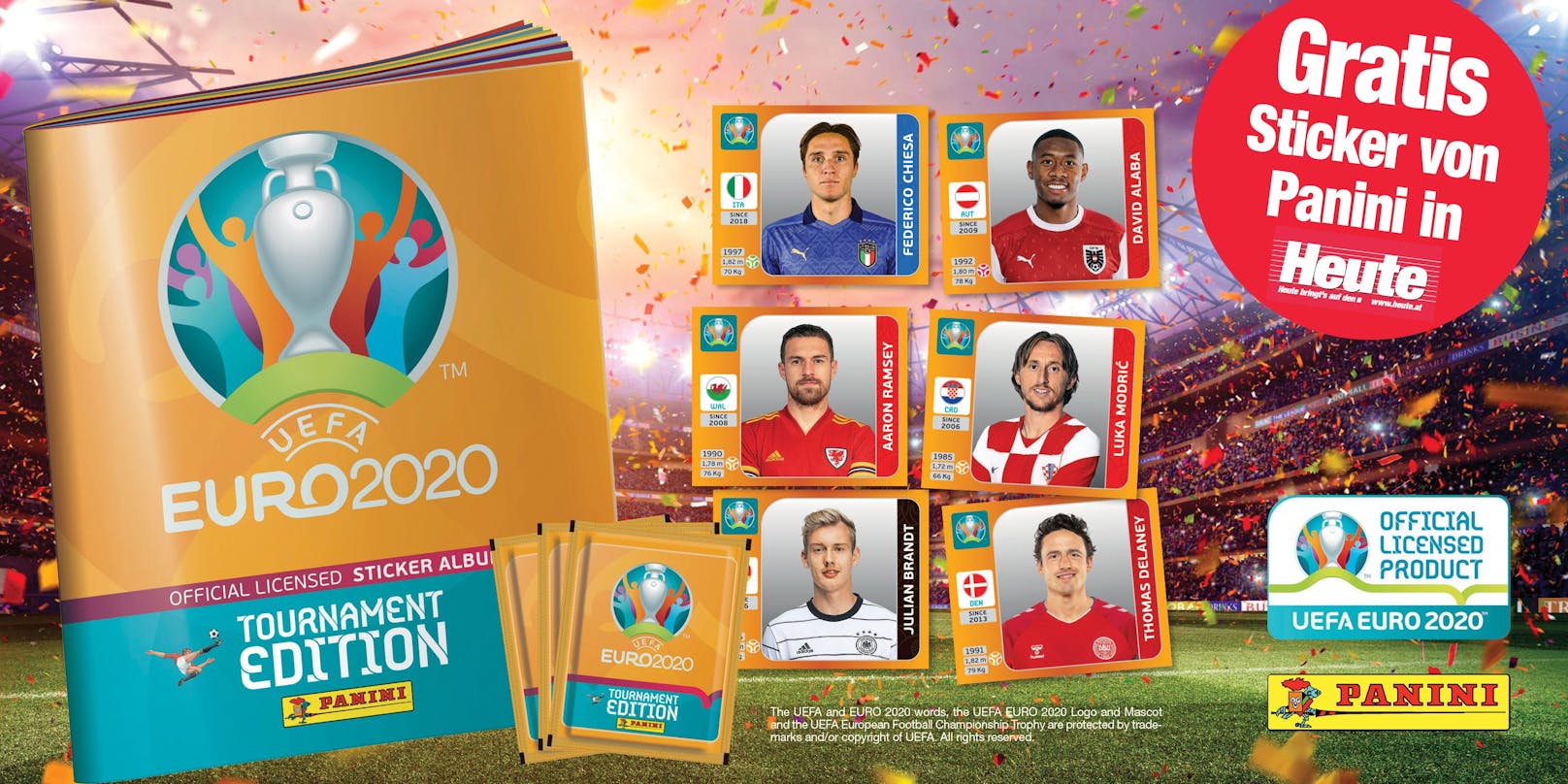 Die offizielle UEFA EURO 2020™ Tournament Edition Stickerkollektion von Panini