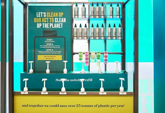 So werden die Refill-Stationen bei "The Body Shop" aussehen.