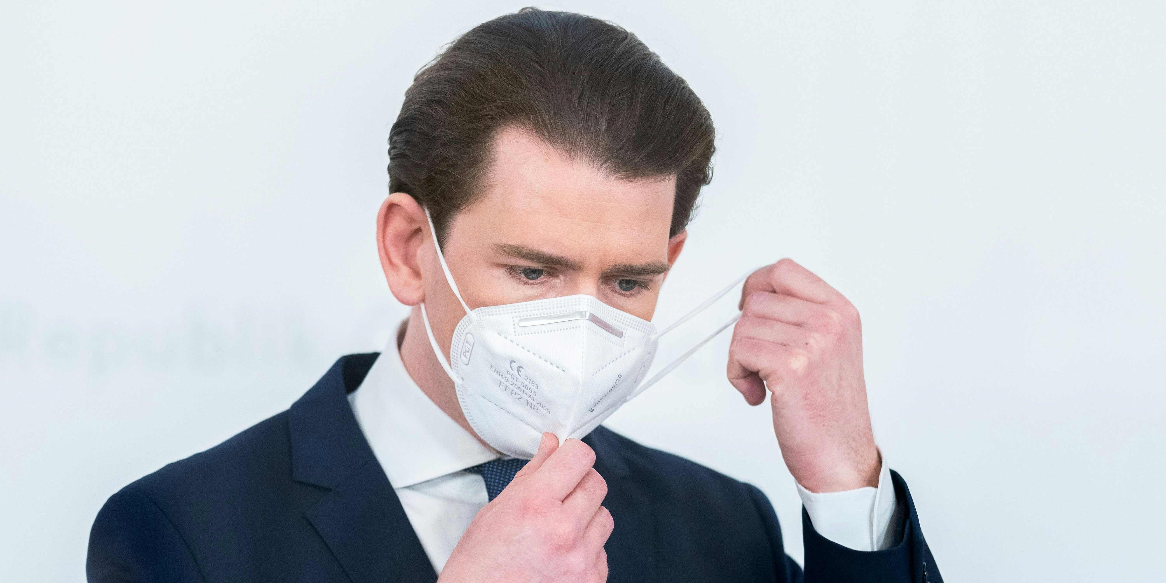 Bundeskanzler Sebastian Kurz (ÖVP) am 6. April 2021 während einer Pressekonferenz