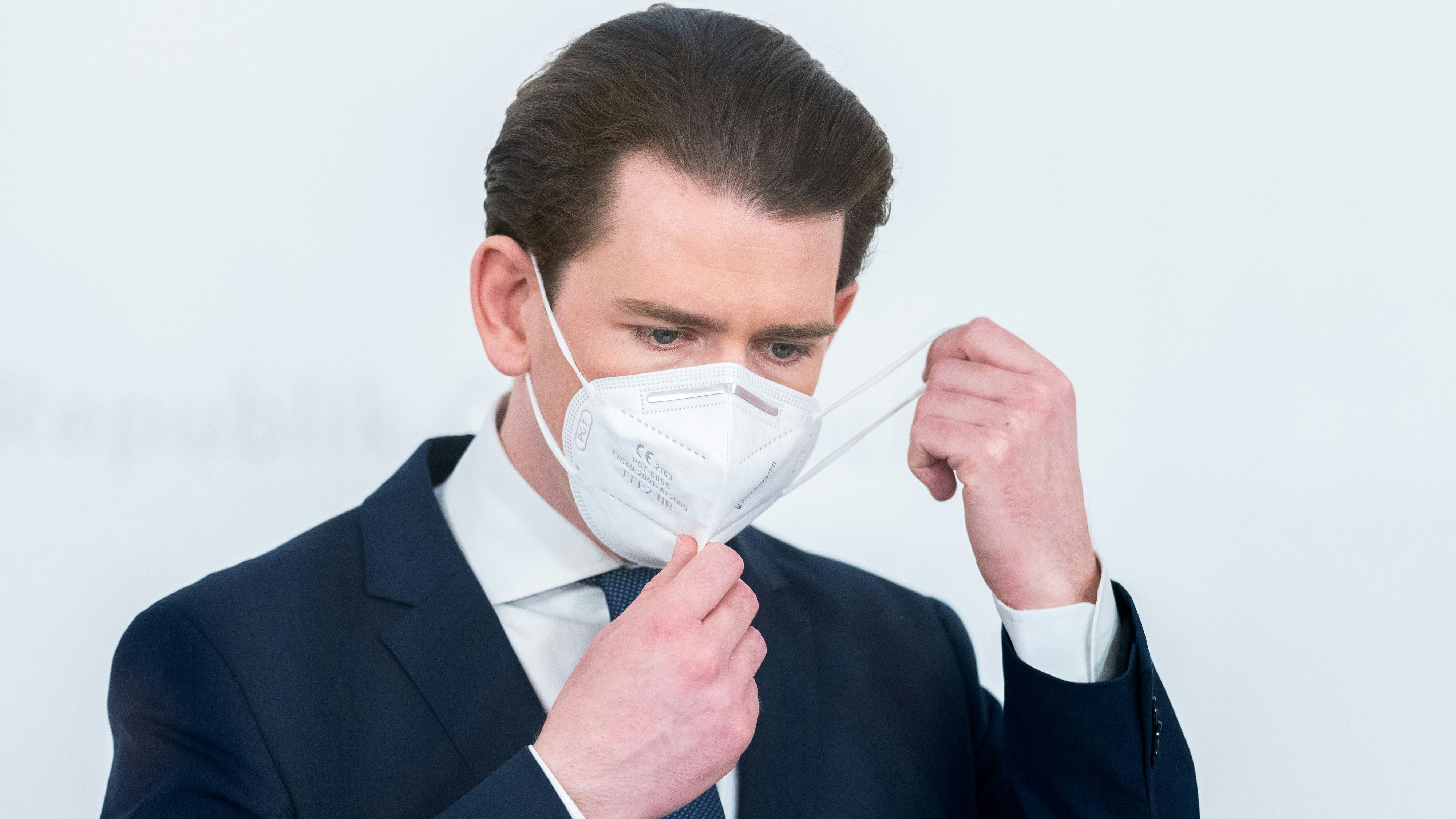 Bundeskanzler Sebastian Kurz (ÖVP) am 6. April 2021 während einer Pressekonferenz