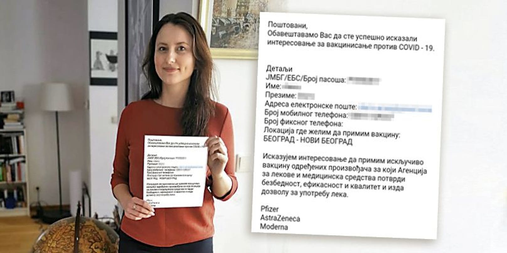 "<em>Heute</em>"-Reporterin Amra Durić ist für eine Impfung in Serbien registriert.