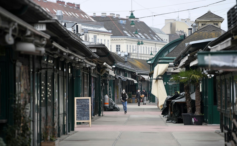 Lockdown in Wien: Tote Hose am sonst so belebten Naschmarkt