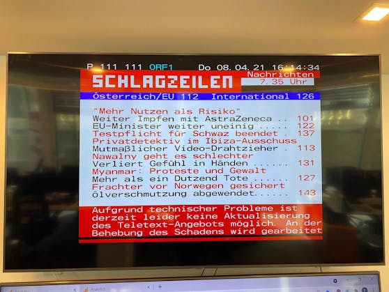 Auch auf Seite 111 gibt es den Hinweis zu den technischen Problemen.