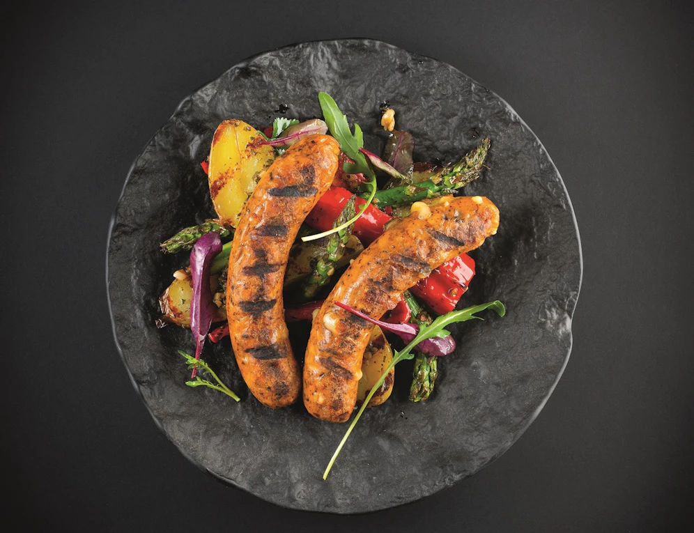 HERMANN Käsebratwurst auf Grillgemüse