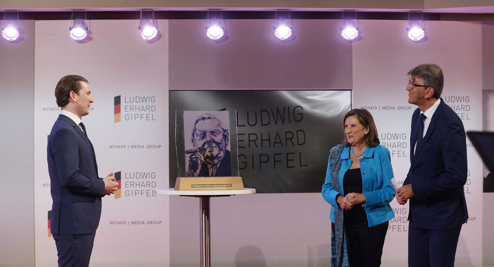 Bundeskanzler Sebastian Kurz (ÖVP) hat am Dienstag in Deutschland den "Freiheitspreis der Medien" 2021 erhalten.