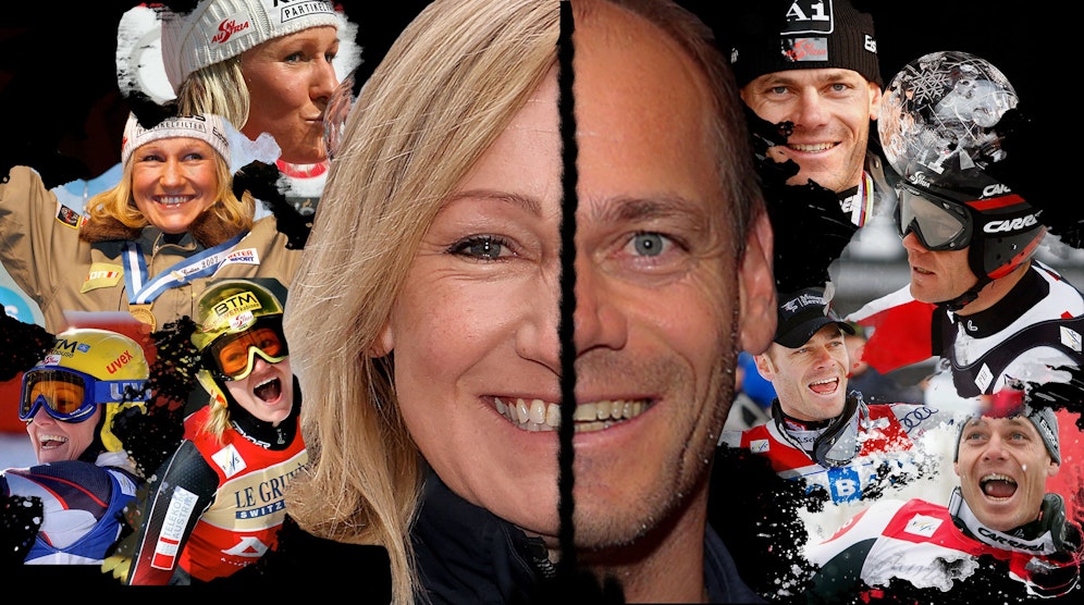 Renate Götschl im Duell mit Michael Walchhofer