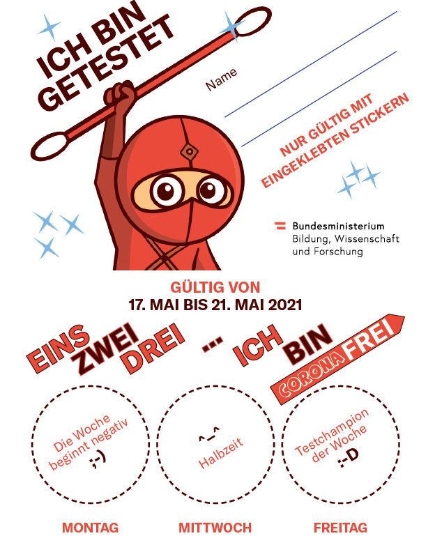 So sieht der Testpass für Schüler aus.