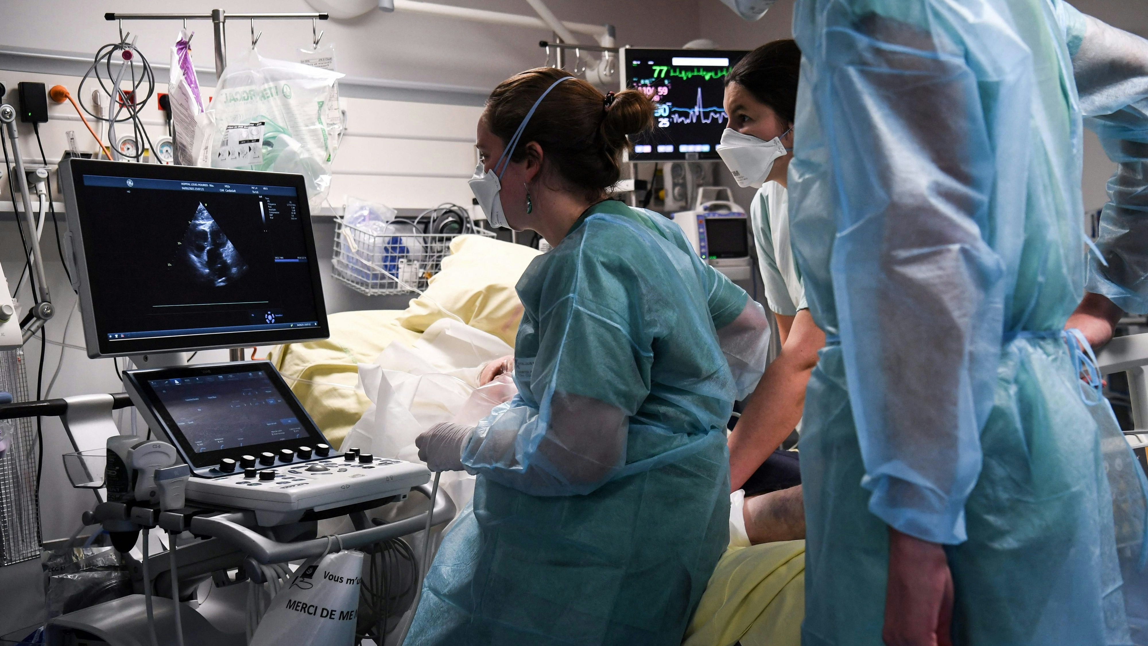 Corona-Patient auf der Intensivstation eines Spitals.