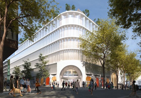 Das Signa-Kaufhaus nach Vorbild des Berliner "KaDeWe" samt Hotel und Park am Dach ist eines der größten Bauprojekte der Innenstadt.