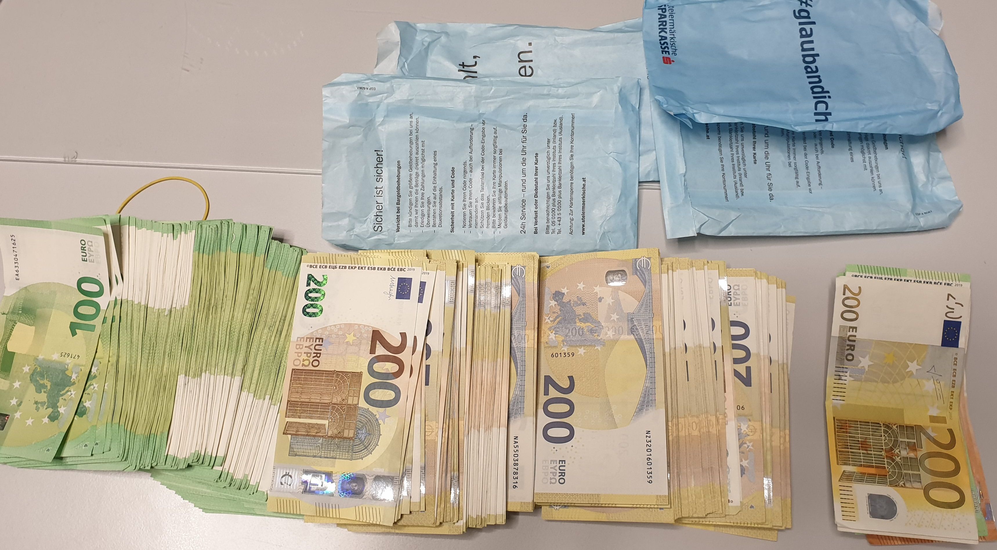 Das sichergestellte Bargeld.