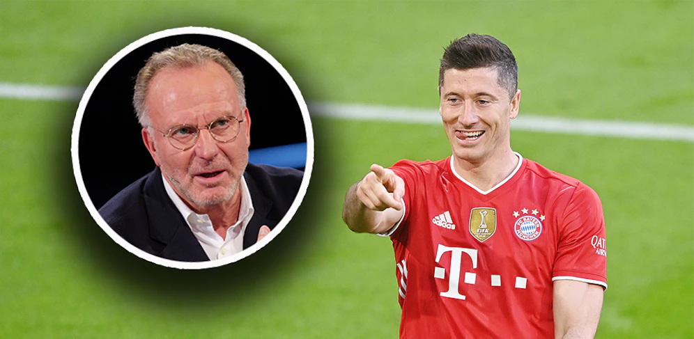 Karl-Heinz Rummenigge spricht über Robert Lewandowski. 