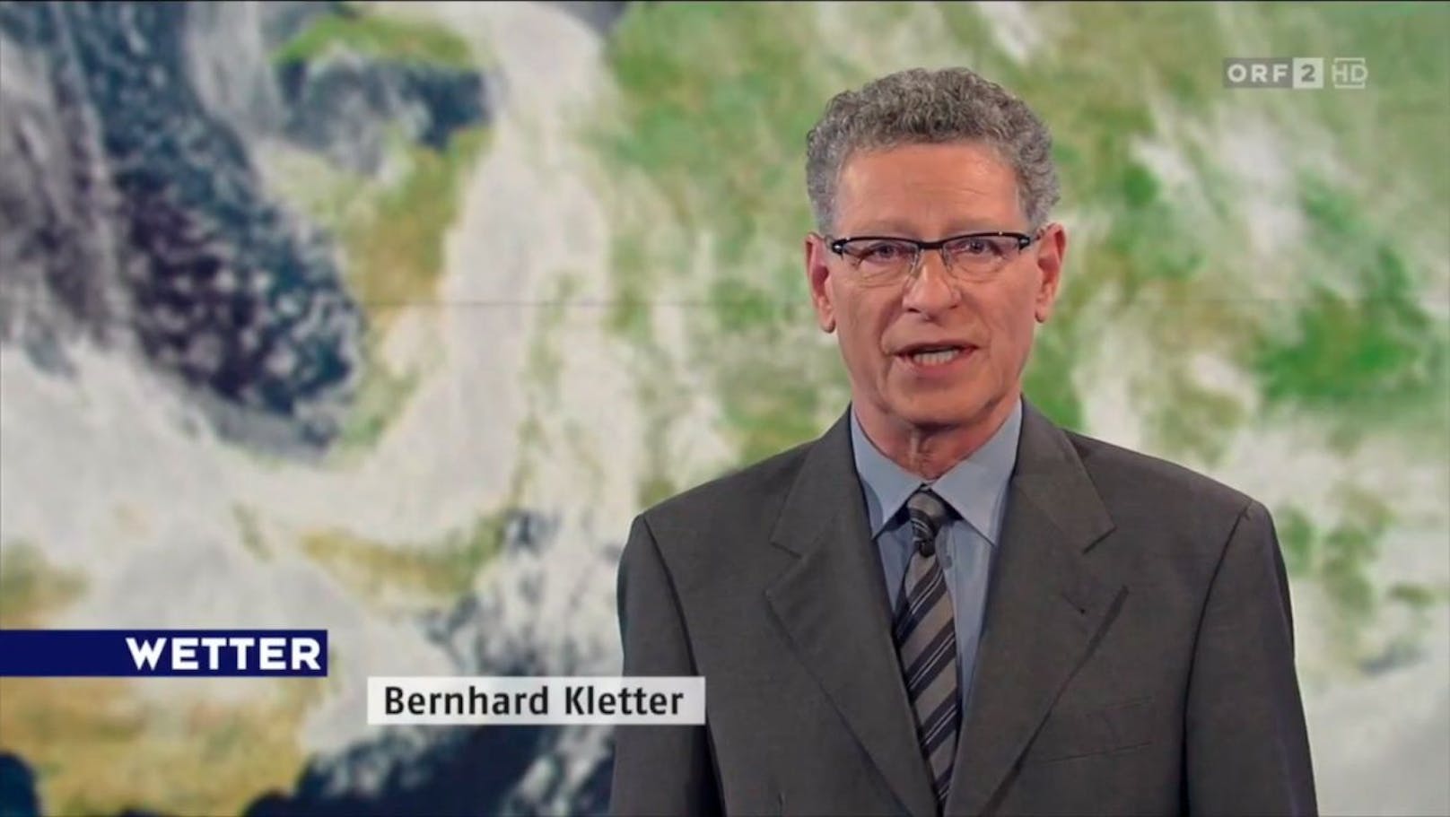 Bernhard Kletter bei seinem letzten Wetter-Auftritt im ORF am 28. Februar 2014. 