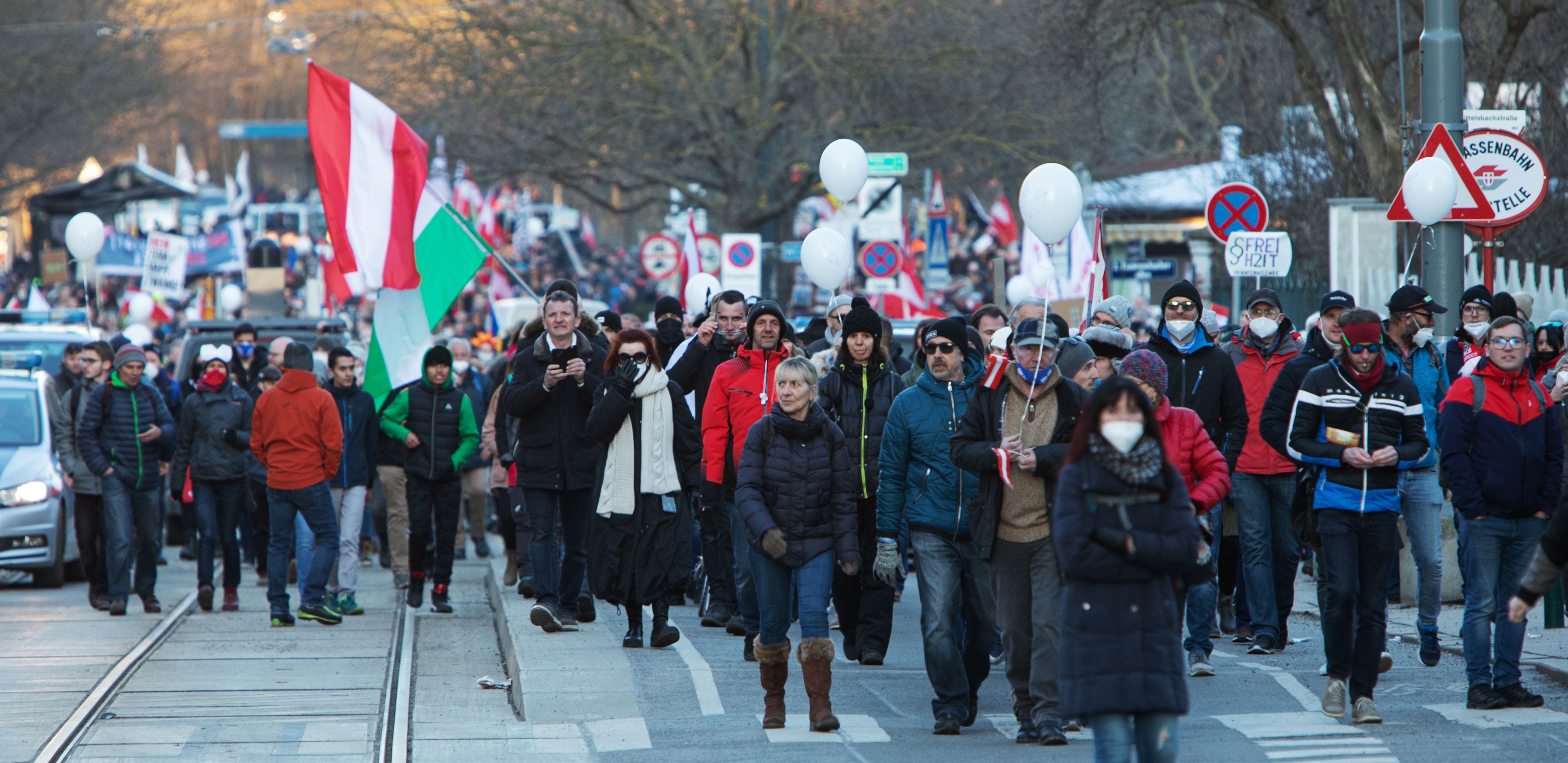Eine Corona-Demo in Wien.