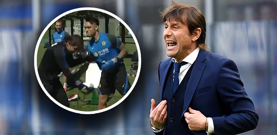 Antonio Conte duelliert sich mit Lautaro Martinez. 
