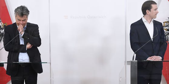Vizekanzler Werner Kogler (Grüne) und Bundeskanzler Sebastian Kurz (ÖVP)