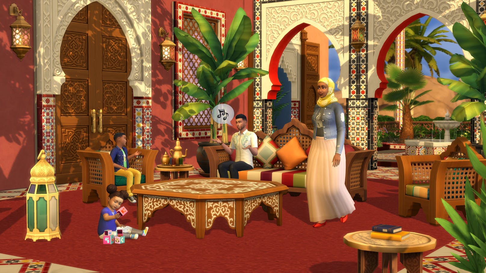 Das "Die Sims 4 Innenhof-Oase"-Set ist ab 18. Mai erhältlich.