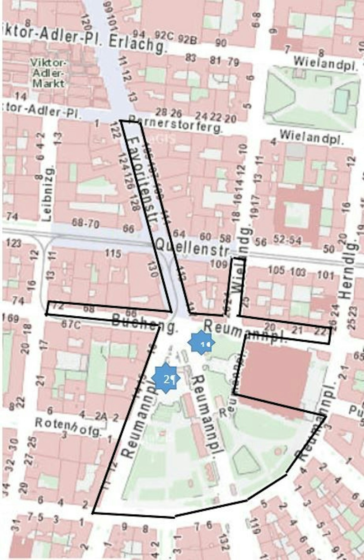 Die Polizei wird den Bereich um den Reumannplatz in Wien-Favoriten künftig videoüberwachen.