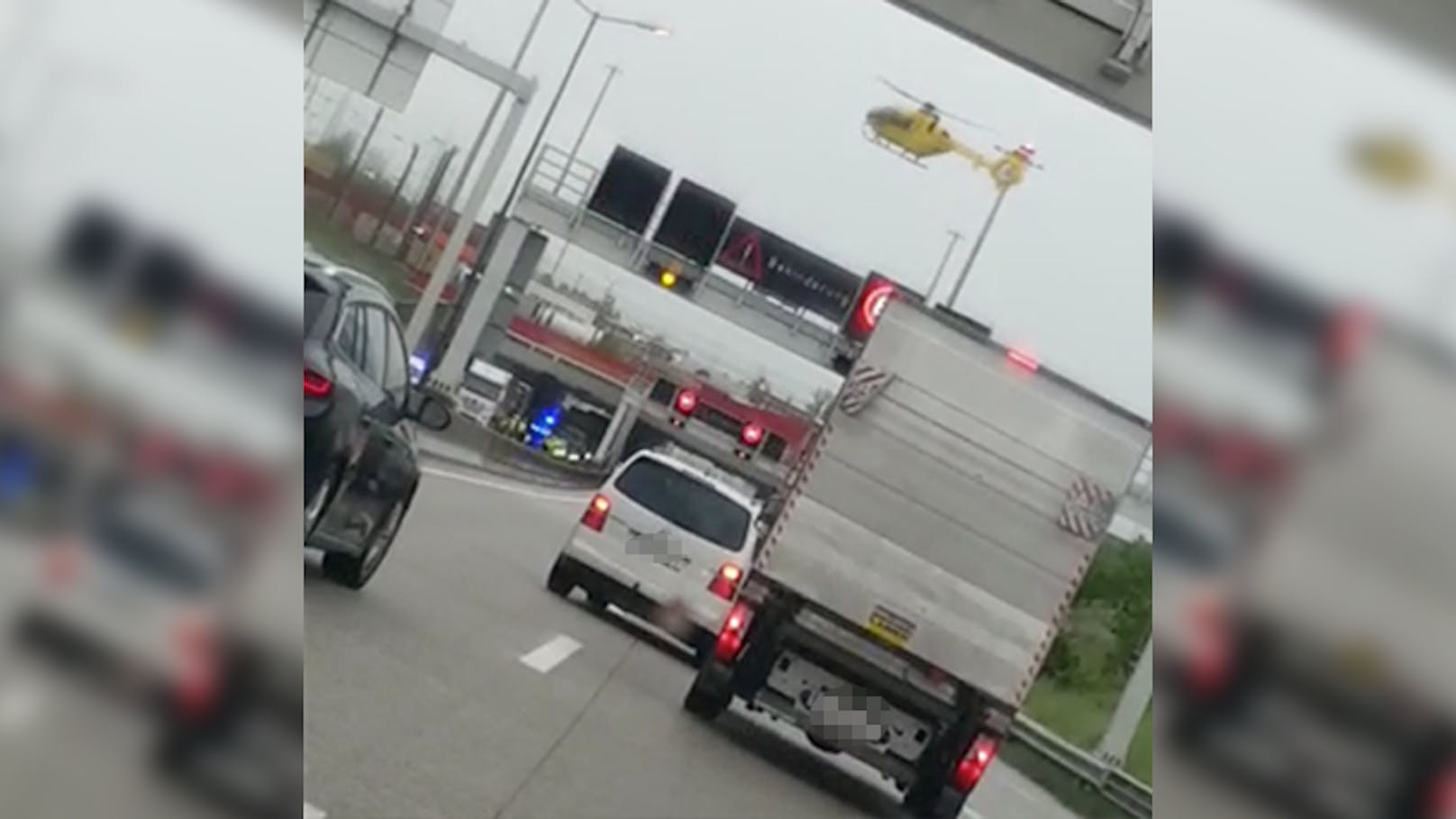 Ein Hubschrauber musste am Montag auf der Autobahn landen