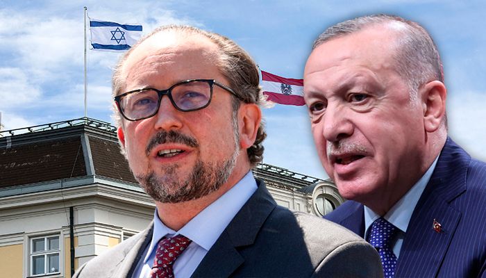 Österreichs Außenminister Schallenberg und Türkeis Präsident Erdogan.