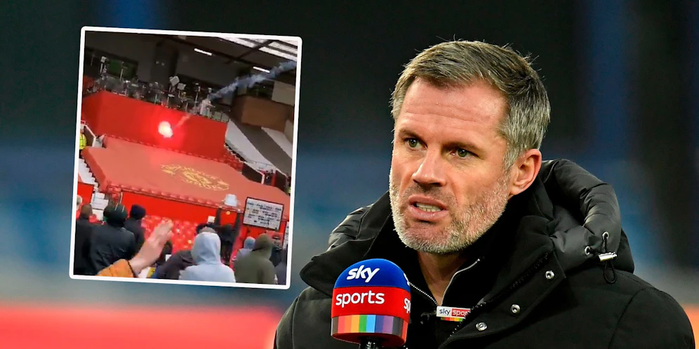 Jamie Carragher musste im Old Trafford in Deckung gehen.