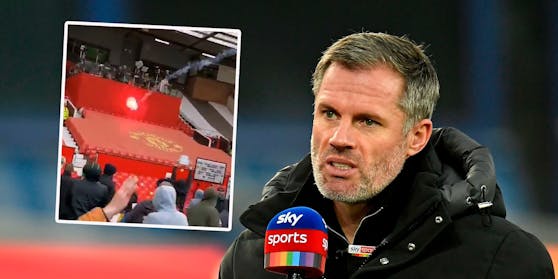 Jamie Carragher musste im Old Trafford in Deckung gehen.