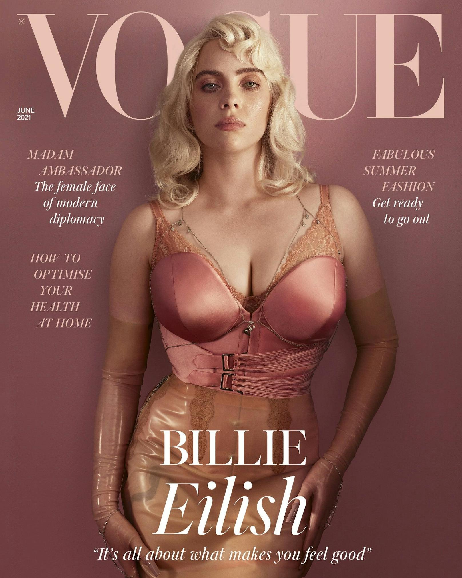 Billie Eilish wird erwachsen - und das zeigt sie auf der Juni-Ausgabe der britischen "Vogue".