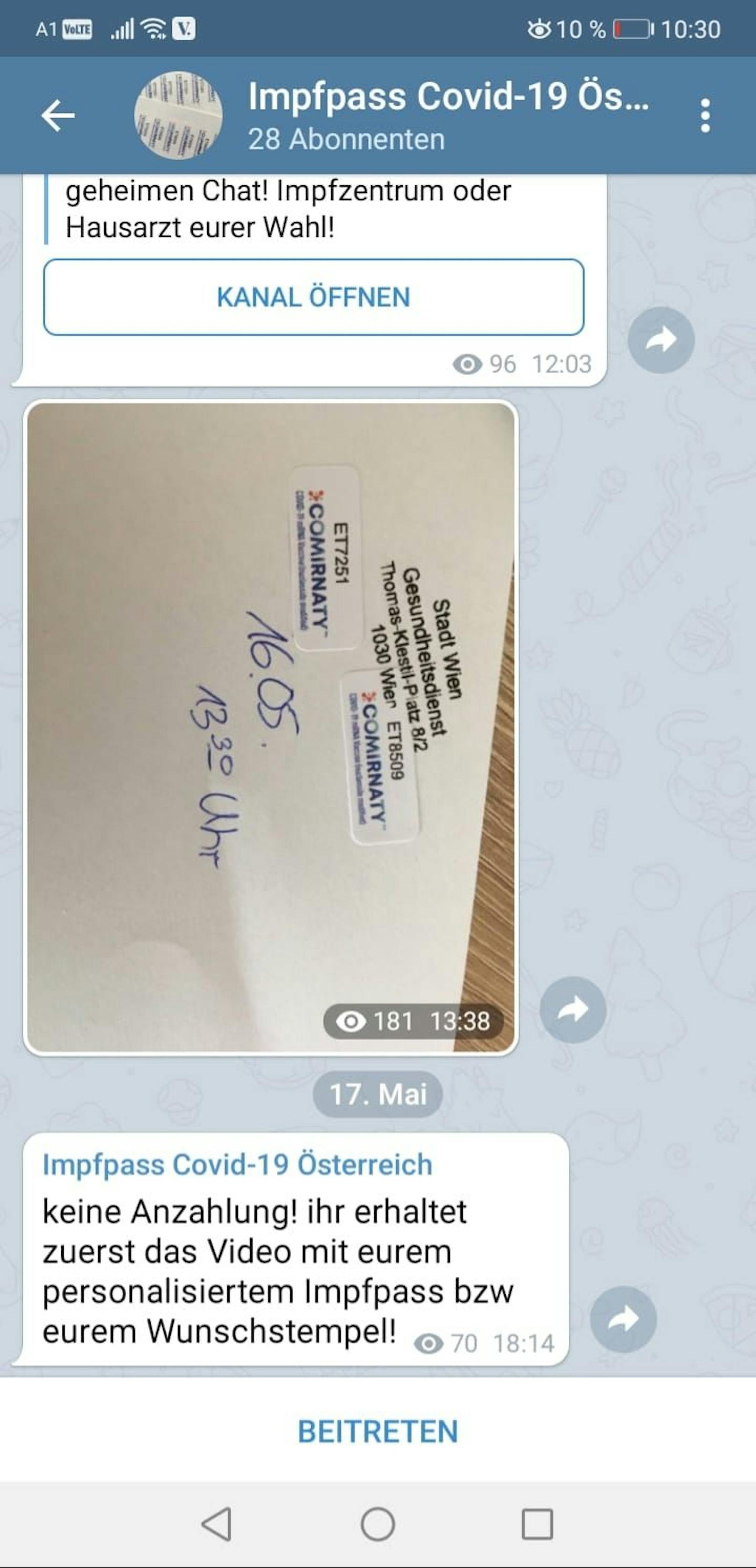 So werden Fakes auf Telegram verkauft.