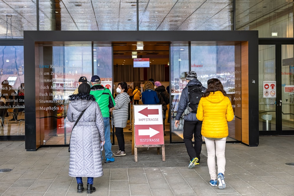 Eine Teststraße in Tirol.