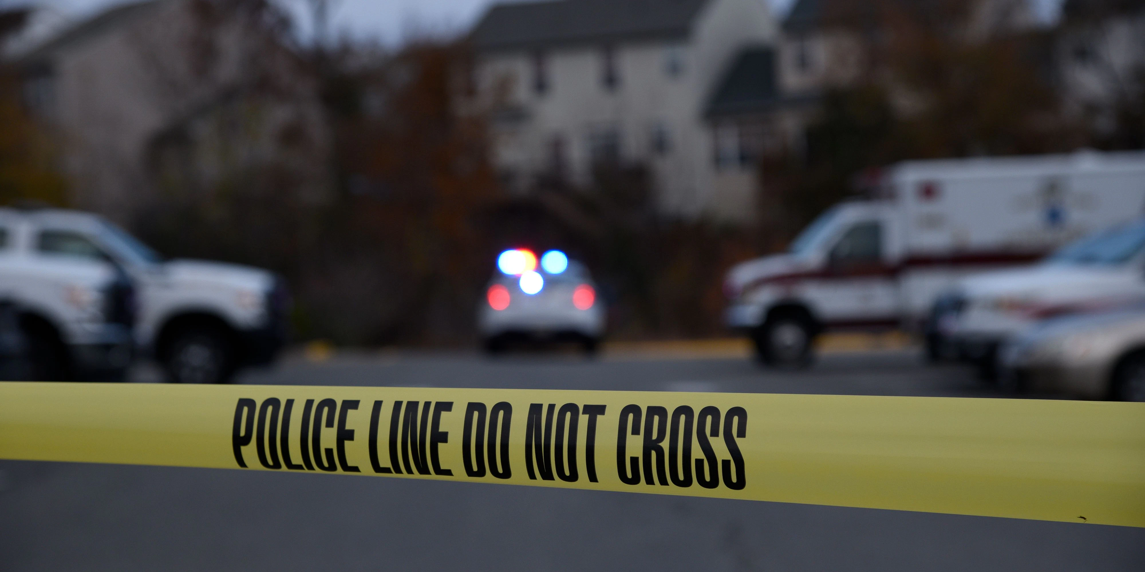 Active crime scene blocked off for investigation.