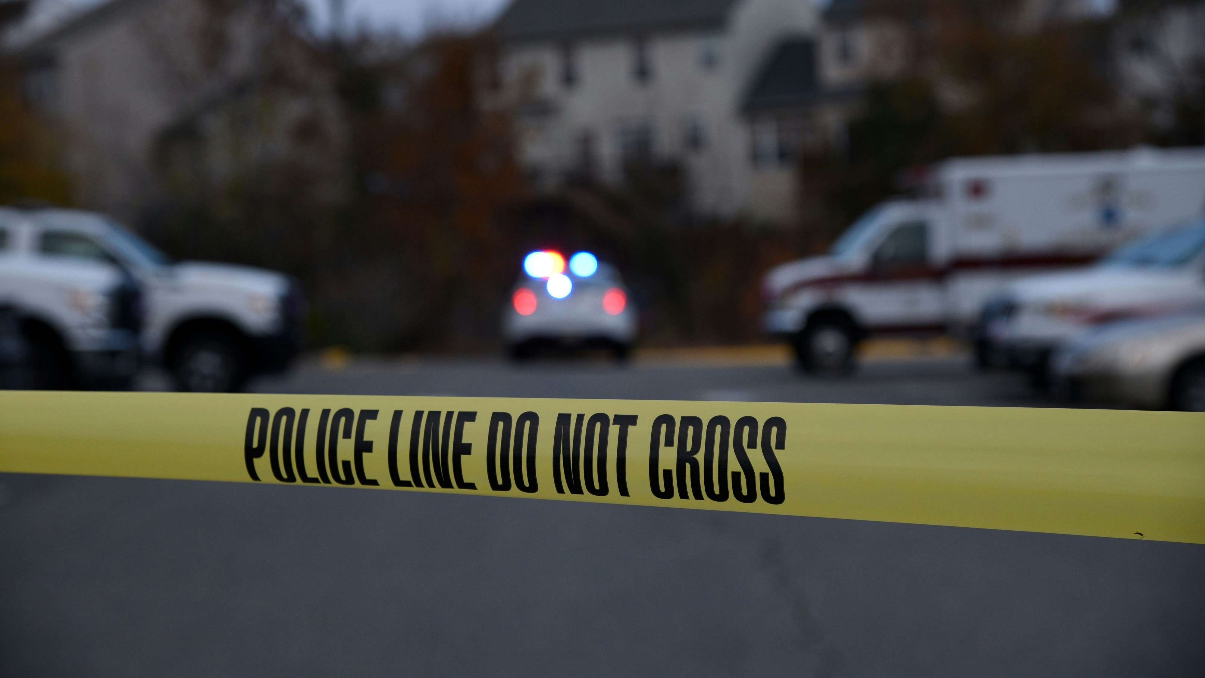 Active crime scene blocked off for investigation.