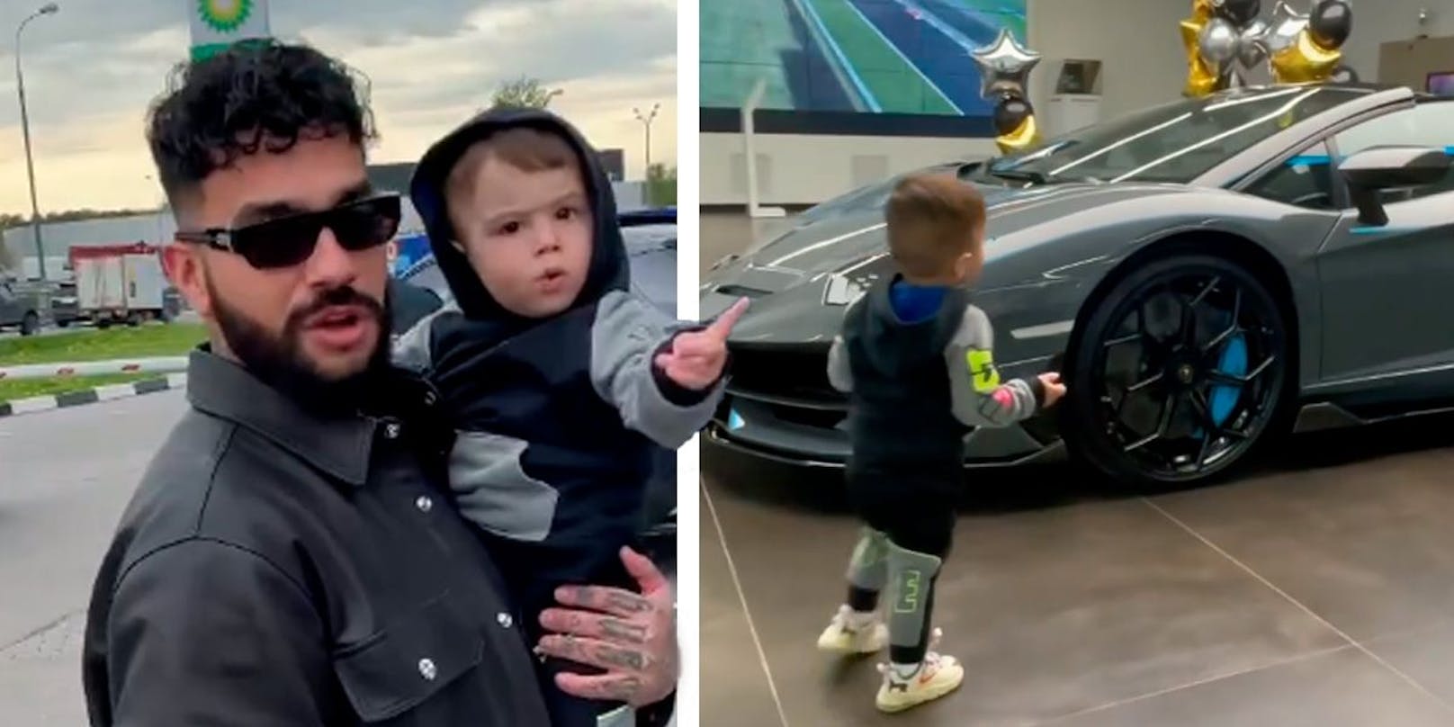 Rapper Timati schenkt seinem Sohn einen Lamborghini – für später.