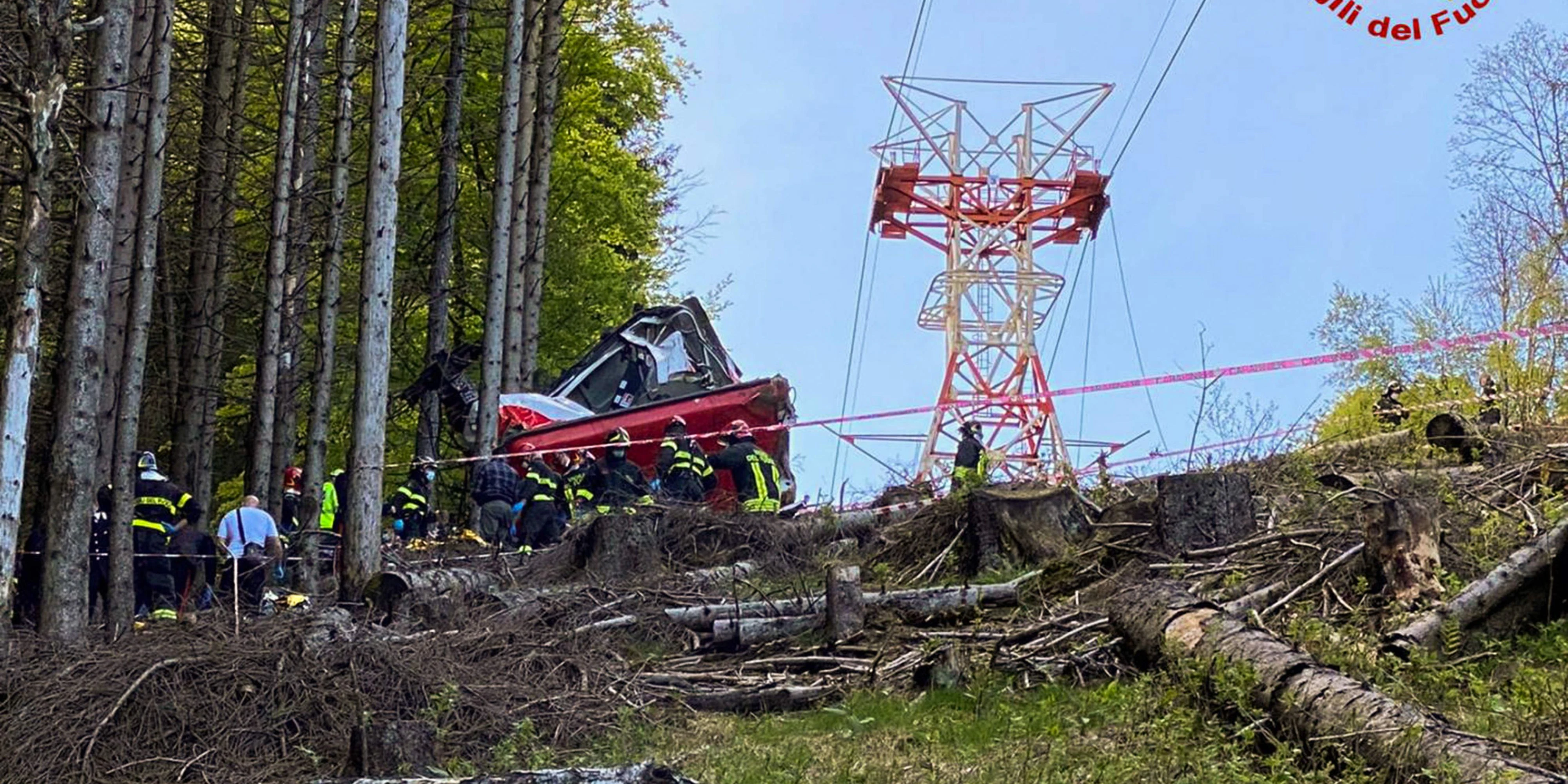 Im Piemont ist eine Seilbahnkabine abgestürzt, zwölf Menschen kamen dabei ums Leben.