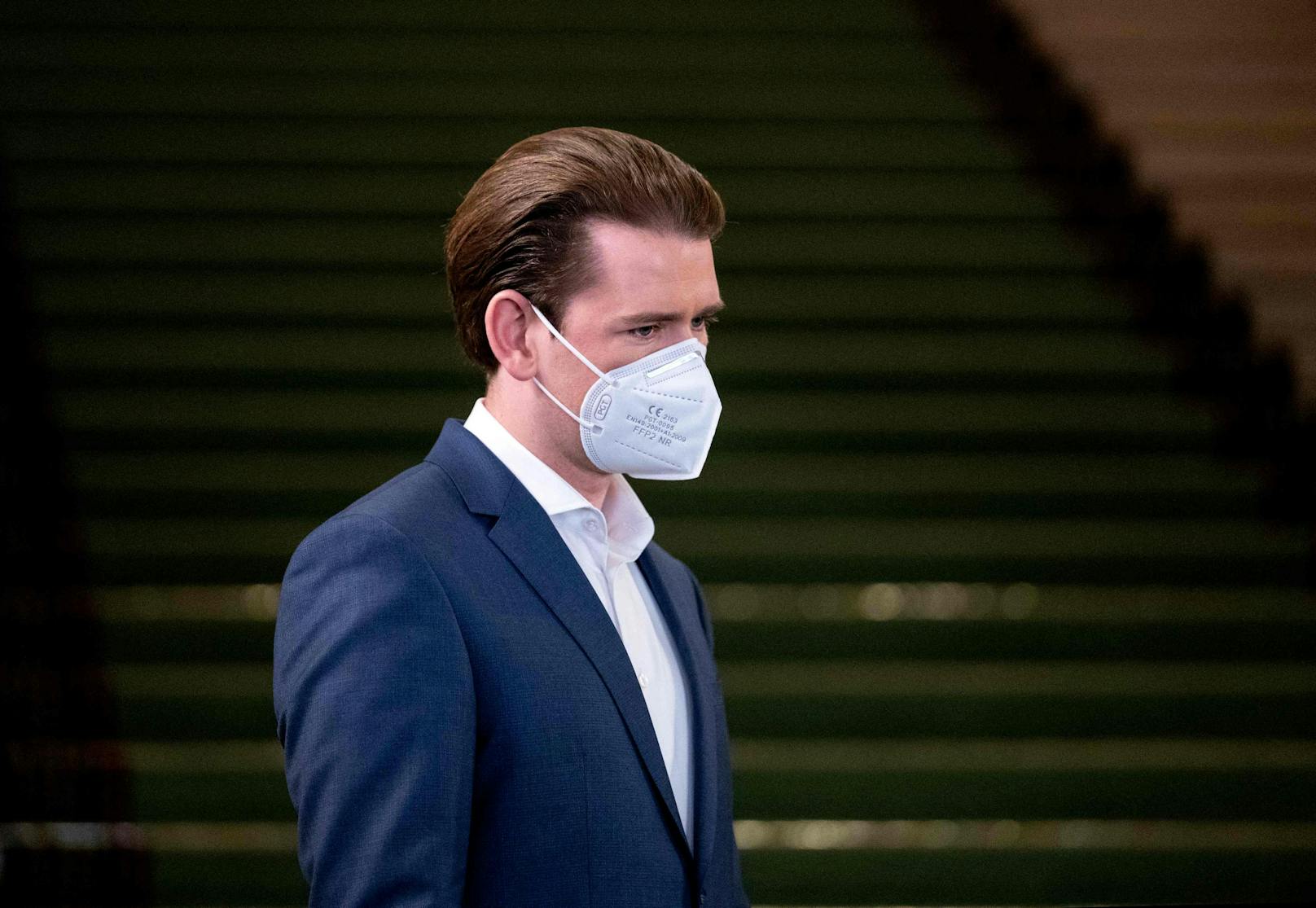 Bundeskanzler Sebastian Kurz (ÖVP) mit FFP2-Maske.