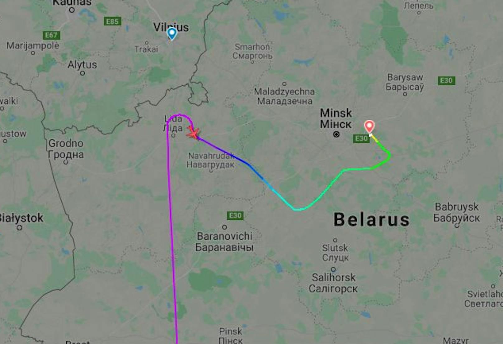 Flug FR4978 wurde zur Landung in Minsk gezwungen.