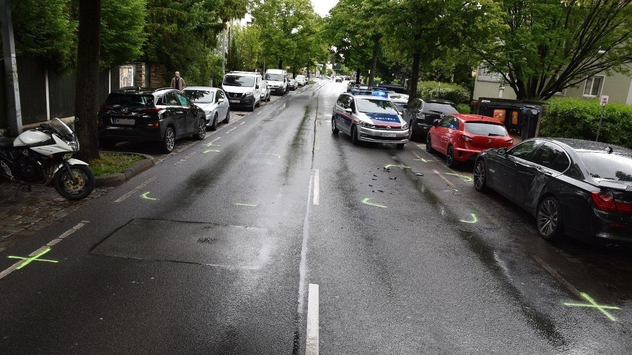 Der Unfall ereignete sich auf der Breitenfurter Straße.