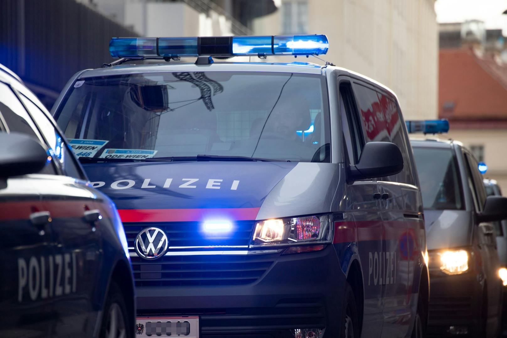 Polizeifahrzeuge im Einsatz (Archivfoto)