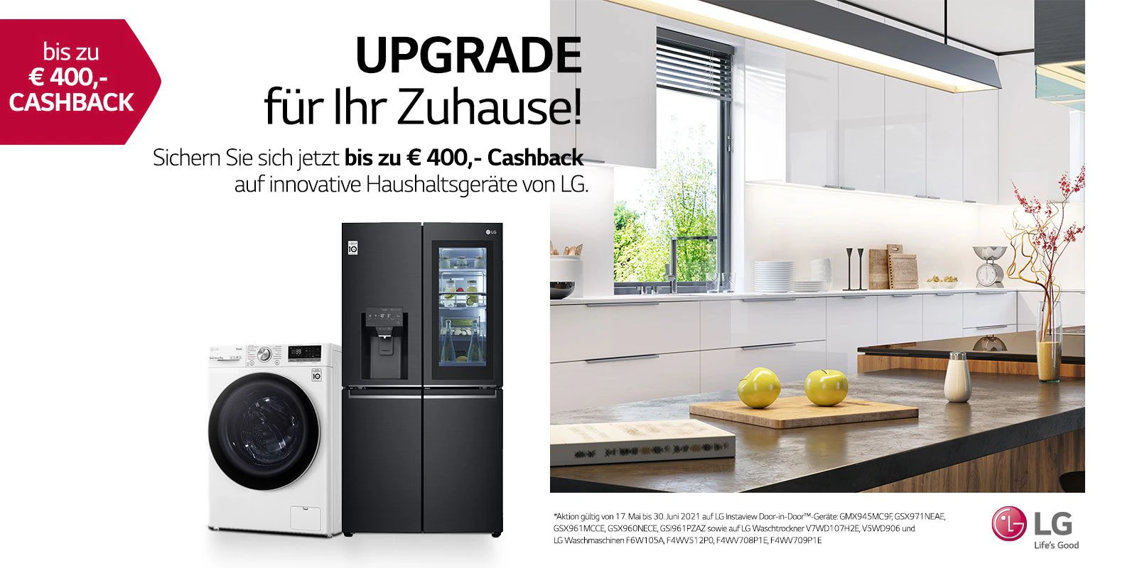 Upgrade für das Zuhause mit der LG Cashback-Aktion.