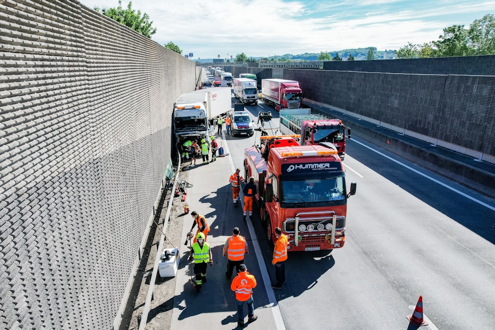 Durch den Crash bildete sich ein zehn Kilometer langer Rückstau.