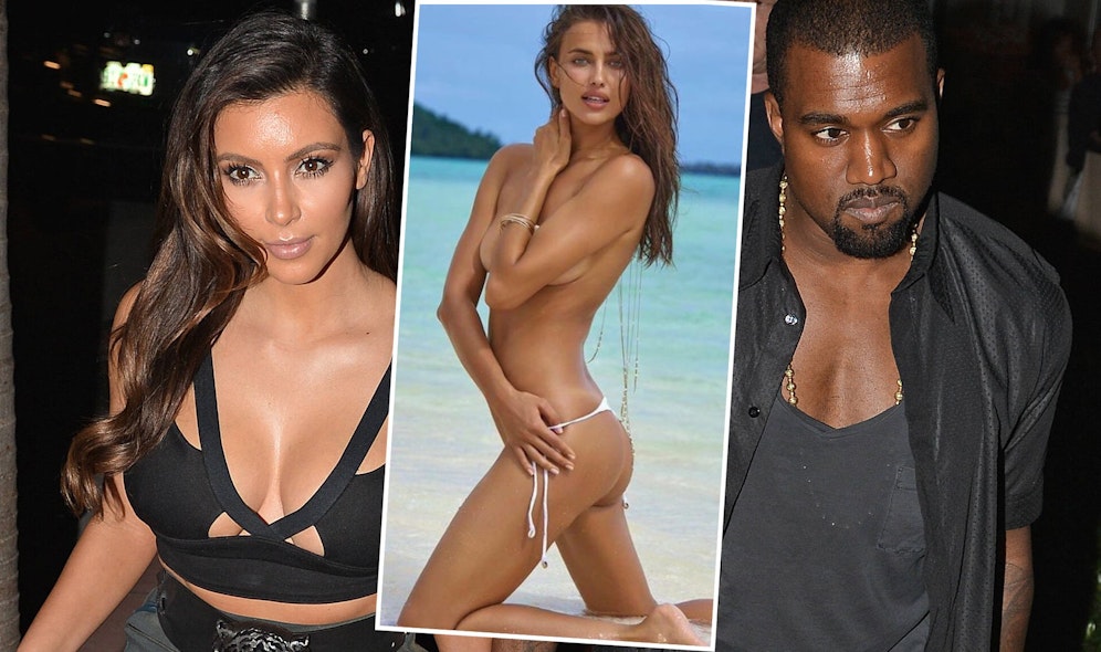 Irina Shayk ist die Nachfolgerin von Kim Kardashian (l.) bei Rapper Kanye West