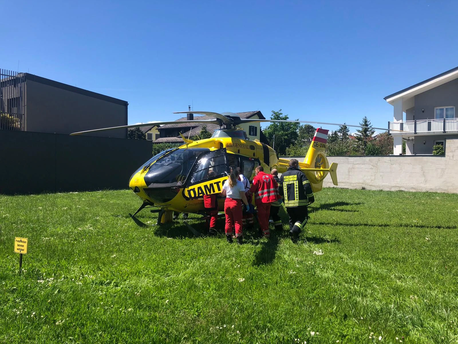 Heli vor Abflug