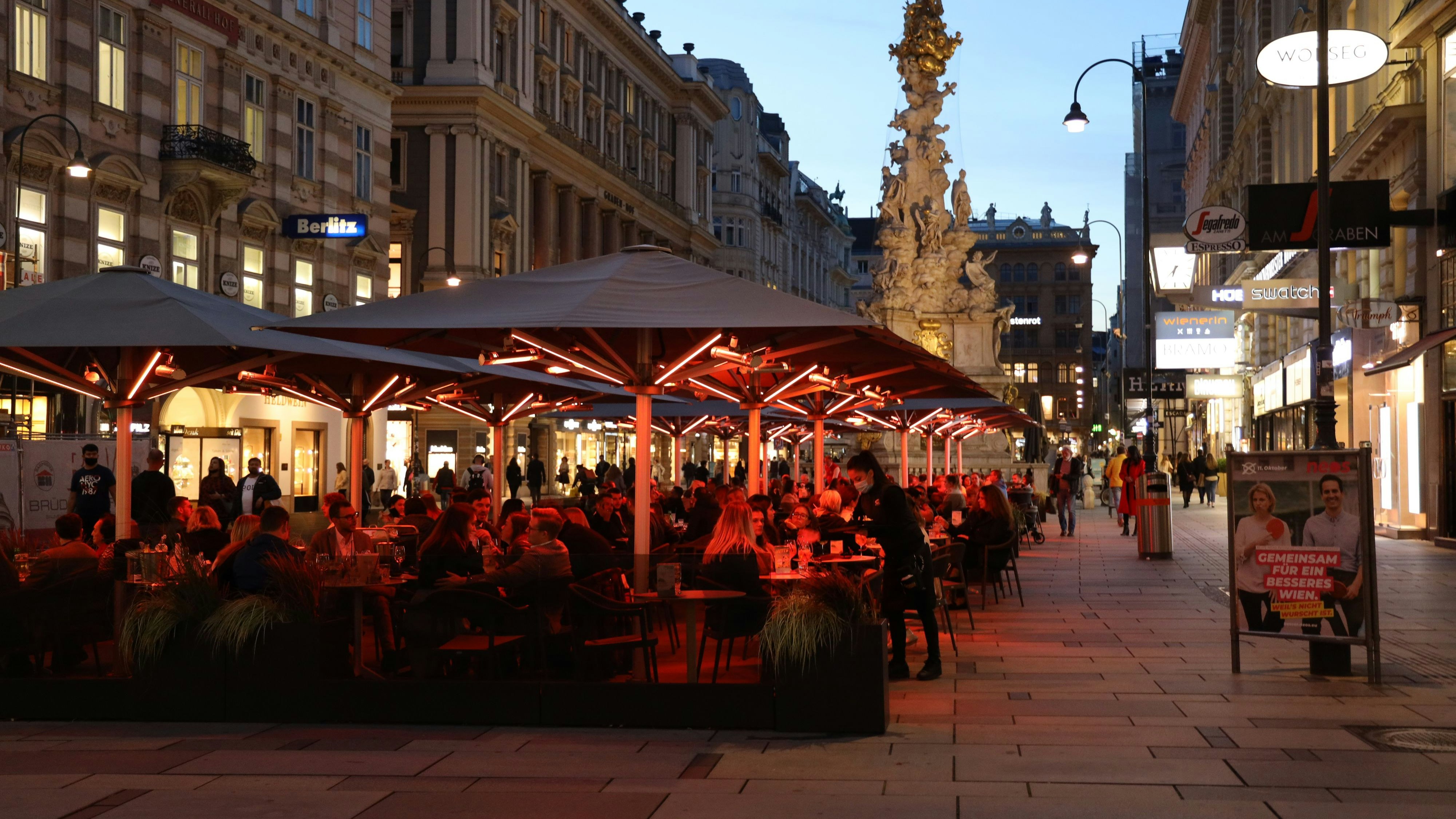 Schanigärten in Wien - Sperrstunde ab 10. Juni wird bis 24 Uhr verlängert.