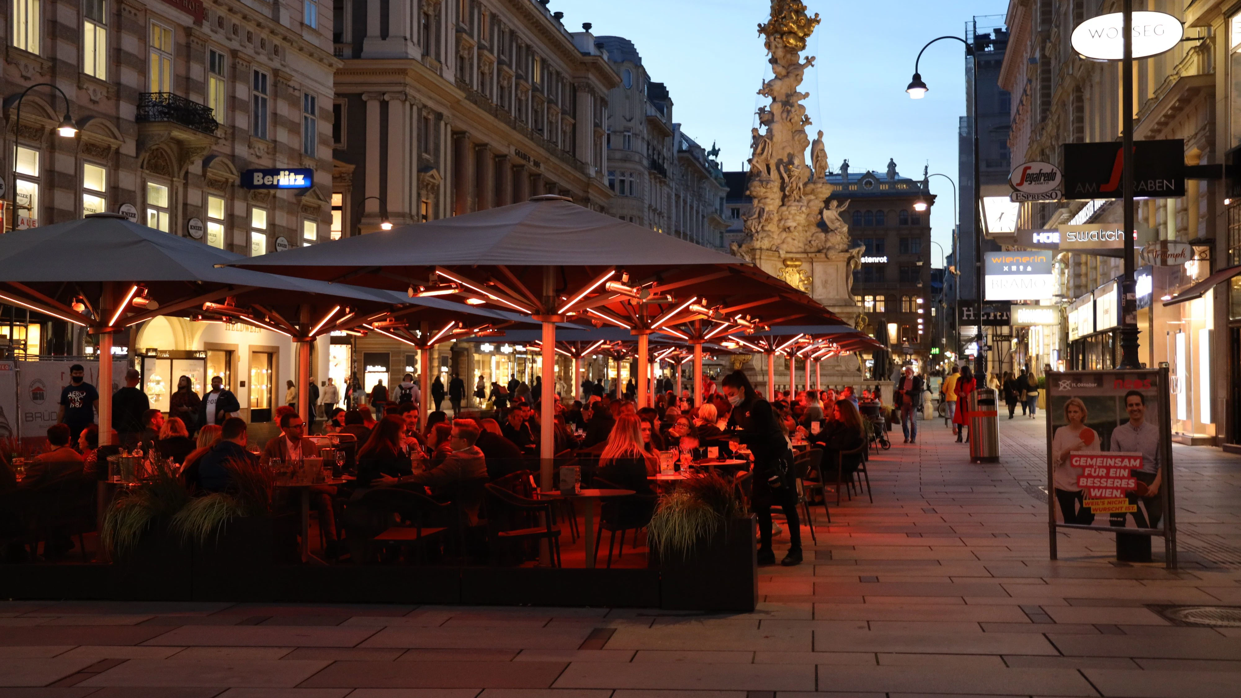 Schanigärten in Wien - Sperrstunde ab 10. Juni wird bis 24 Uhr verlängert.