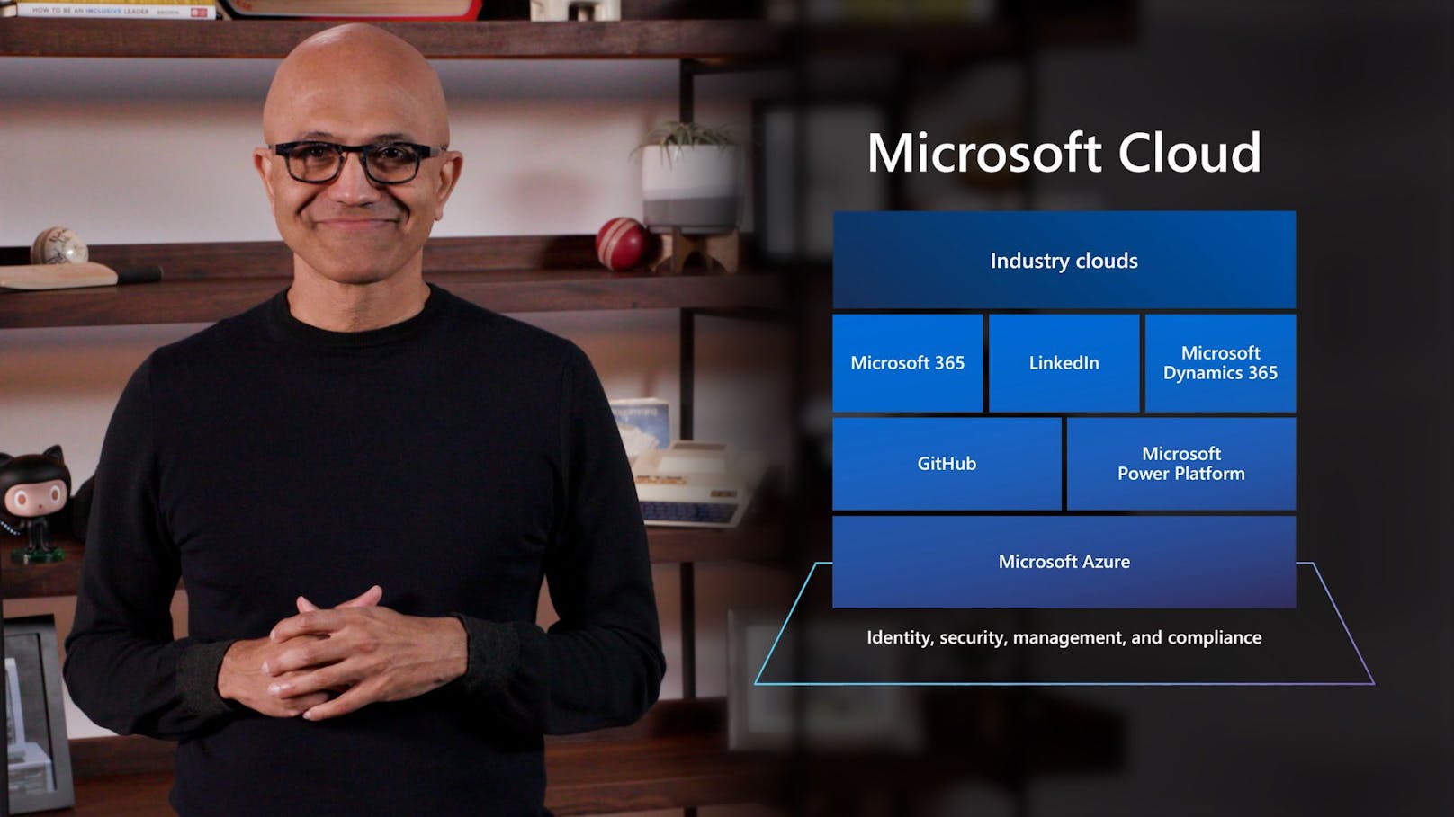 Satya Nadella bei der Microsoft Build 2021.