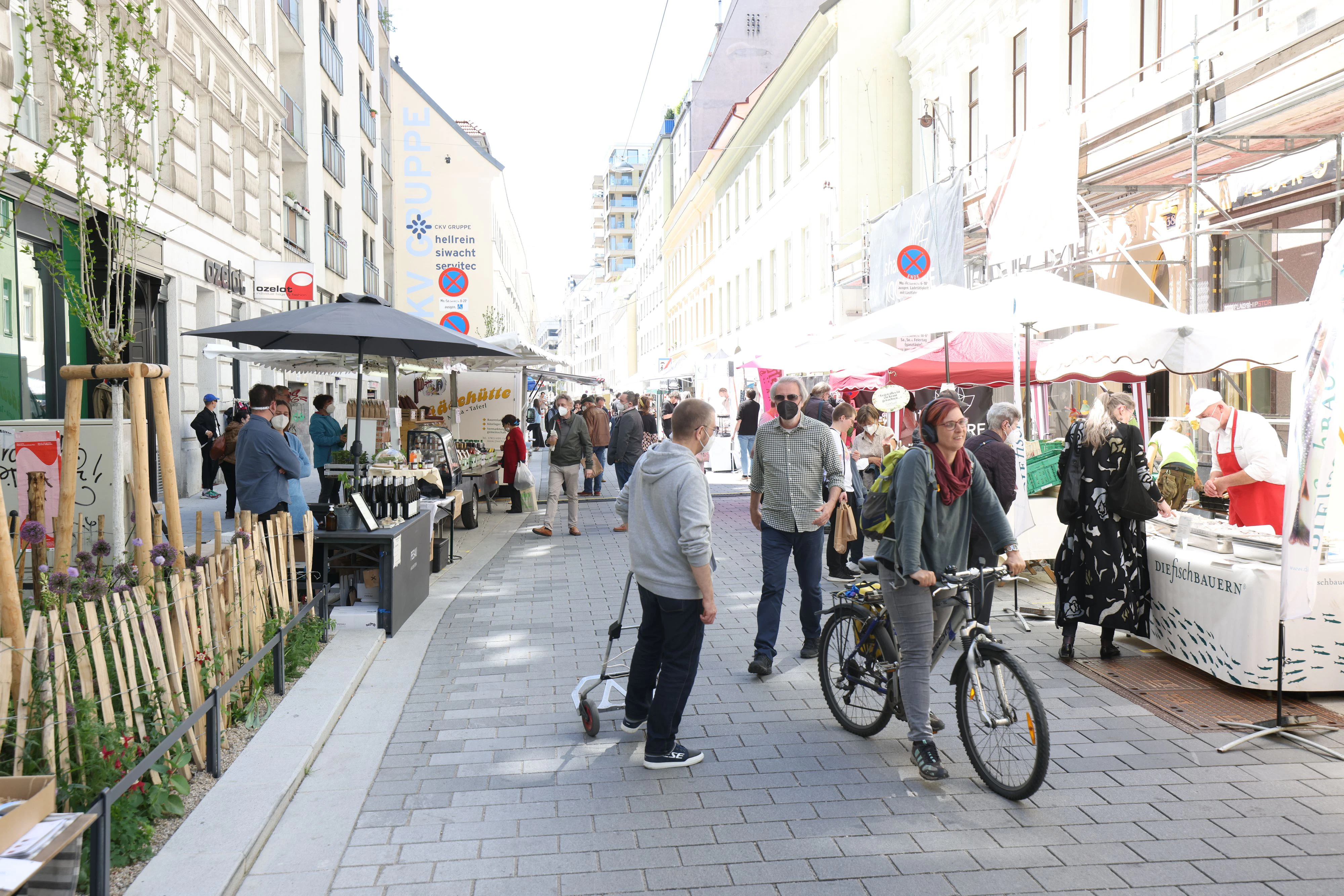 Jeden Mittwoch findet nun in der Neubaugasse im 7. Bezirk ein markt statt.