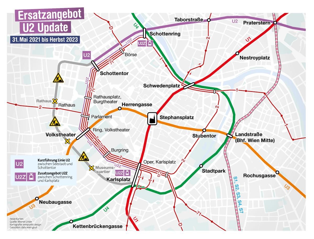 BIm-Linien als Ersatz für gesperrte U2. 