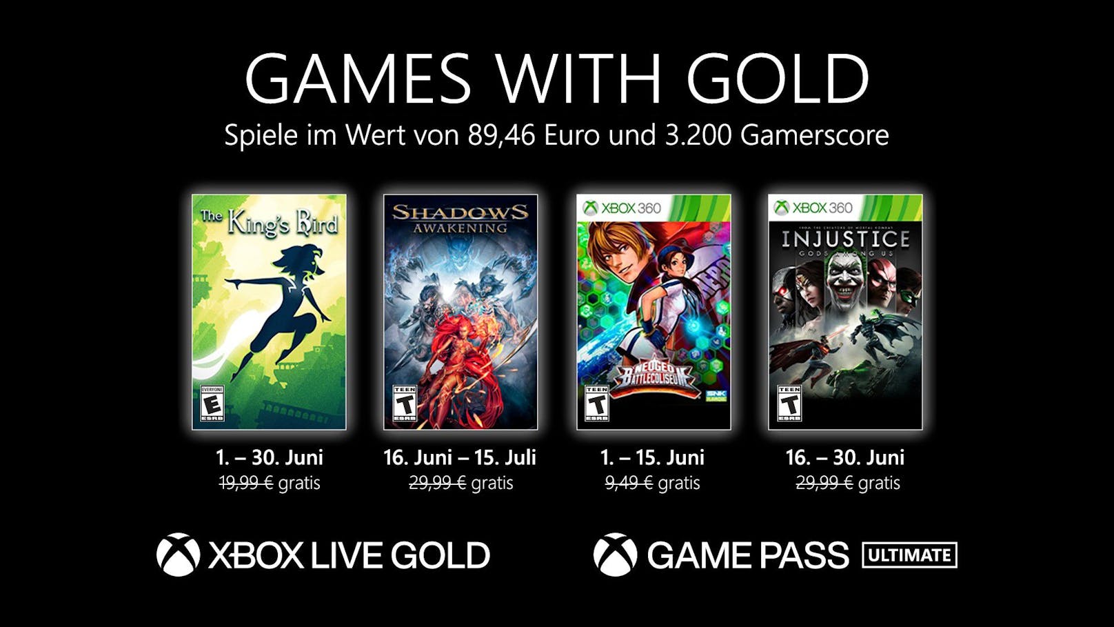Games with Gold: Diese Spiele gibt es im Juni gratis