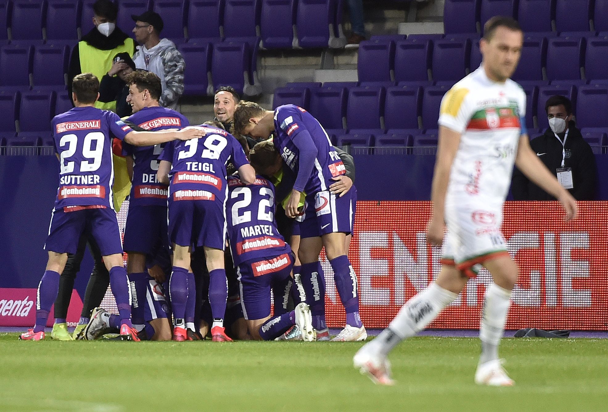 Die Austria schlägt Wolfsberg. 