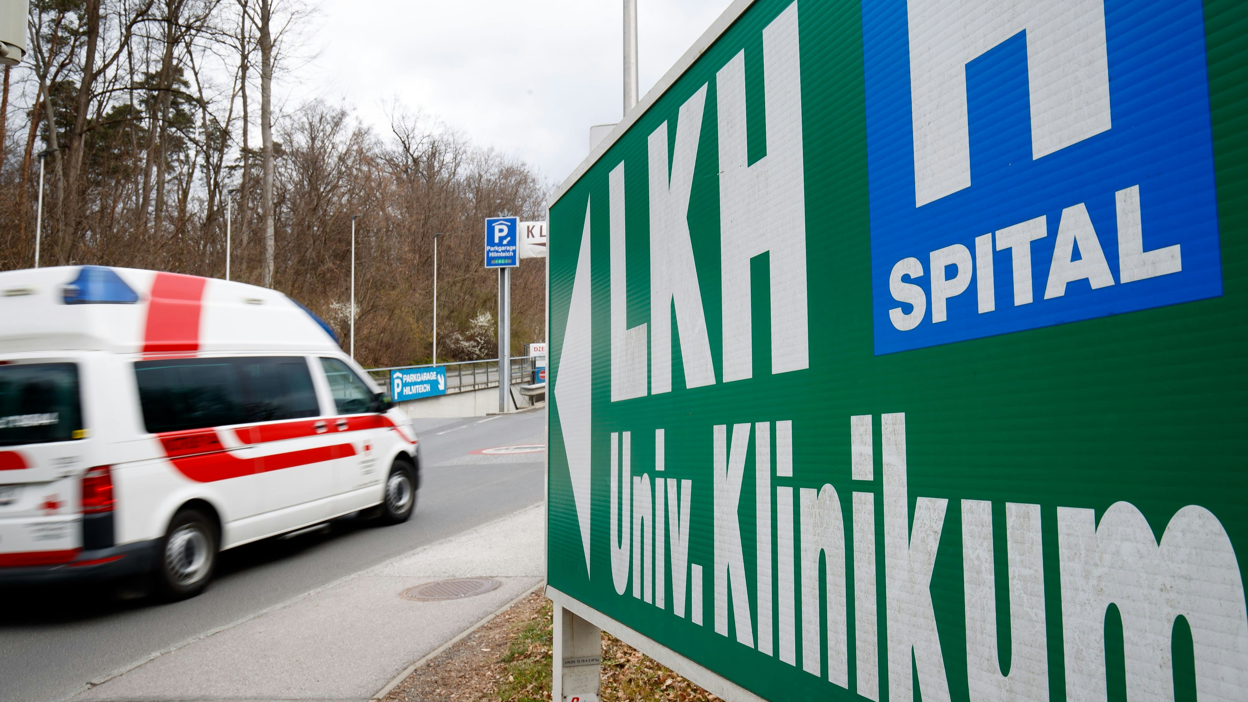 Einfahrt zum LKH Graz