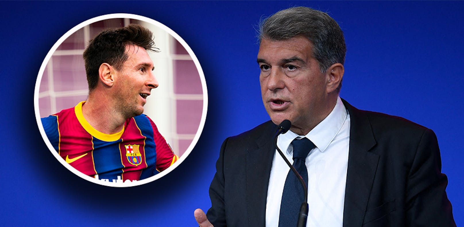 Joan Laporta spricht über die Zukunft von Lionel Messi. 