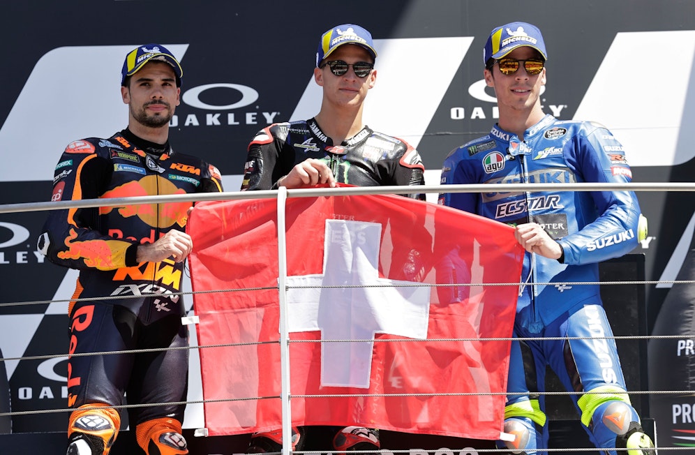 Das MotoGP-Stockerl in Mugello: Trauer um Jason Dupasquier